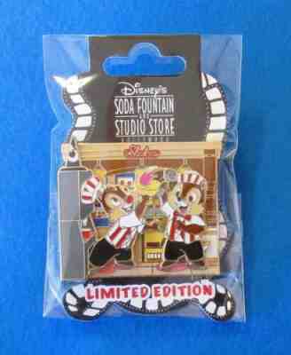 Disney Pin DSF Soda Fountain Store - Soda Jerk - Chip and Dale 3D LE 300