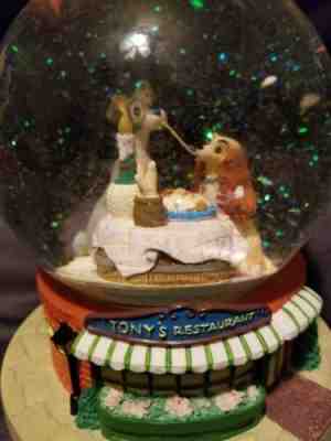 Disney Lady and the Tramp Musical Bella Notte Tony's Restaurant Snow Globe