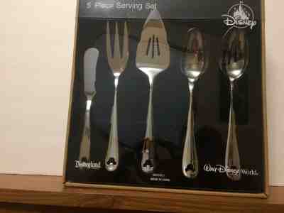 Disney Parks Mickey Mouse Flatware Silverware Serving 5 Piece Set - New In Box