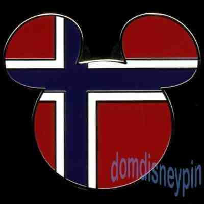 Disney Pin Mickey Mouse Icon Series - World Showcase Flag *Norway*!