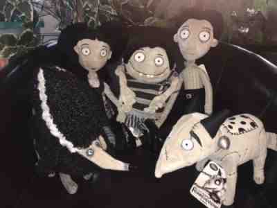 DISNEY Frankenweenie PLUSH SET of 5 Victor ELSA Sparky EDGAR Persephone