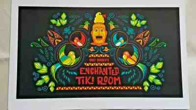 Enchanted Tiki Room Disney Print 11 x 17 José, Michael, Pierre, Fritz Macaws