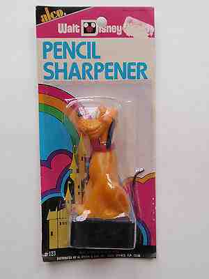 Vintage Walt Disney World Alco Pluto Dog Childrens Figural Pencil Sharpener MIP