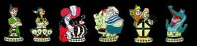 Disney Pin DLR - 2009 Hidden Mickey Series - Peter Pan Chess Collection SET
