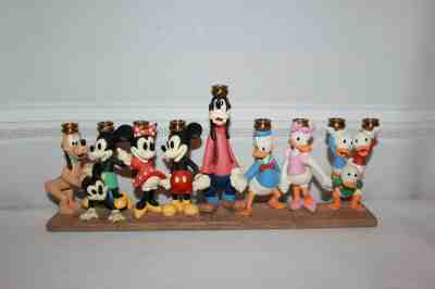 Walt Disney Chanukah Hanukka Menorah Candle Holder Mickey Mouse & Friends 1995