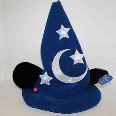 Walt Disney Parks Plush Sorcerer Mickey Hat Ears Light Up Working NEW