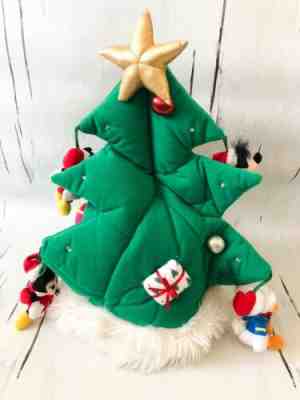 Disney Plush 3D Christmas Tree Hat w/ Minnie, Donald, Goofy, Pluto