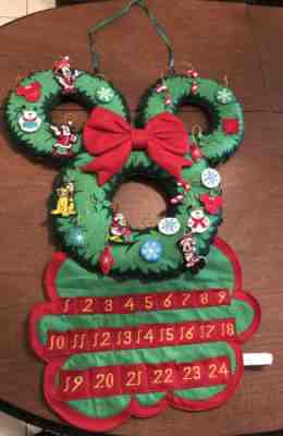 Disney Theme Park Mickey Mouse Felt Advent Calendar Christmas Holiday