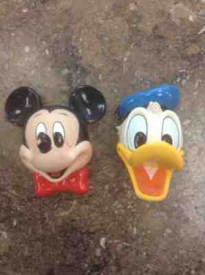 Vintage Disney Mickey Mouse & Donald Duck Head Magnet Appox 2 1/2" AS IS