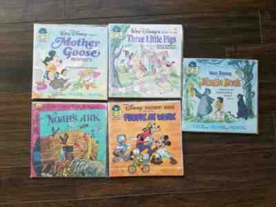 DISNEY Vintage See Hear Read Books & Records Lot of 5 Albums Goose Noah Jungle