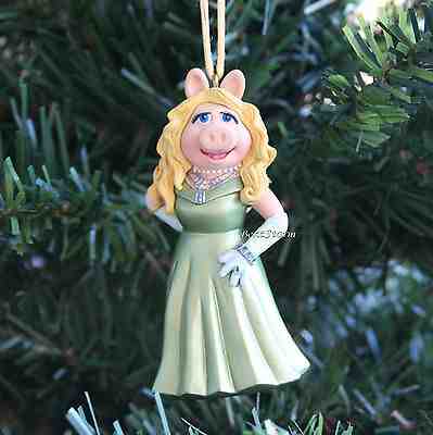 Custom Disney MUPPETS MISS PIGGY GREEN Christmas Ornament PVC SESAME STREET NEW