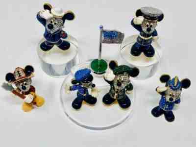 Disney Arribas Brother Military Mickey Flag Arribas Stand Swarovski Fig