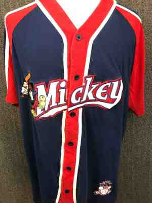 Mickey Mouse Baseball Uniform Embroidered Men's 2XL Disney MINT