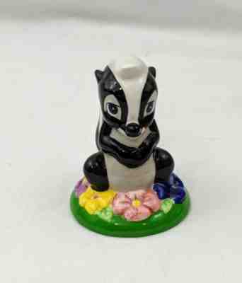 Disney Flower Figurine Skunk From Bambi Ceramic Figure Statue Small Decorative