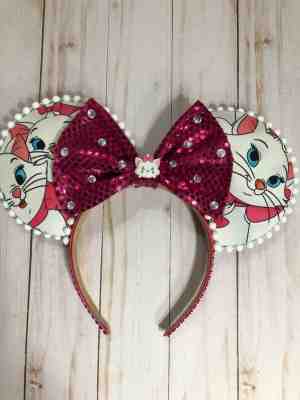 Aristocats Marie Disney Cats/Kittens Disney Minnie Mickey Ears Handmade Headband