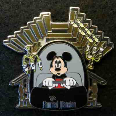 Disney Pin - Haunted Mansion GLOW-IN-DARK & PIN-ON-PIN - Mickey in Doom Buggy