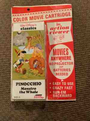RARE 1972 Action Films Movie Viewer Cartridge Disney Pinocchio Vintage Unopened