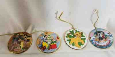 Disney Tis The Season Disc Ornament Collection Grolier Collectibles Lot 4 Flat