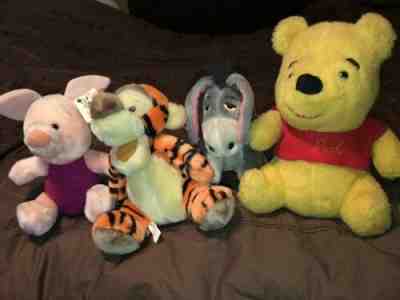 Vintage Sears Winnie The Pooh & Friends Disneyland Tigger Piglet & Eeyore Plush