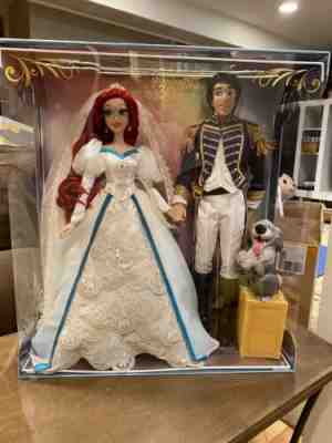 DISNEY ARIEL ERIC PLATINUM WEDDING 17” LE LIMITED ED LITTLE MERMAID DOLL SET