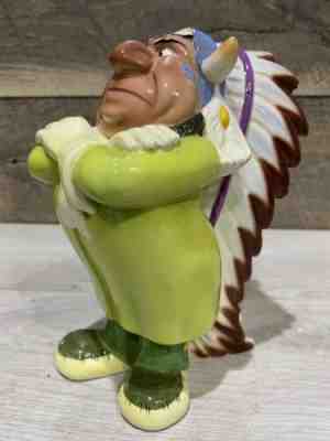 ZACCAGNINI DISNEY POTTERY - Rare Ceramic Indian Chief From Peter Pan DISNEYANA