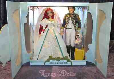 Disney Limited Edition Designer Ariel & Prince Eric Wedding Platinum Doll Set