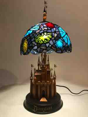 RARE - Limited Edition Disney Sleeping Beauty Castle Stained Glass Lamp - MINT