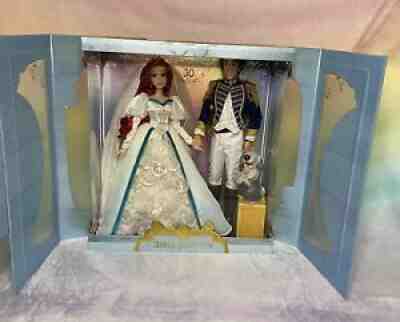 ð?? DISNEY LIMITED EDITION ARIEL & PRINCE ERIC WEDDING PLATINUM DOLL SET 17â? (NIB