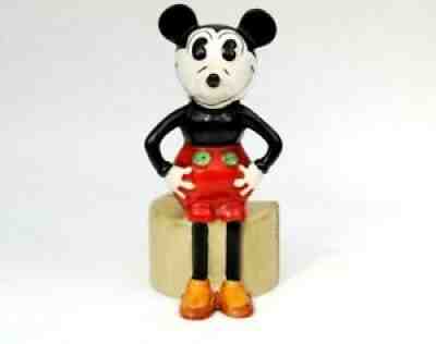 Rare Mickey Mouse Walt Disney Crown Devon Pottery Figure Vesta Holder Circa 1930