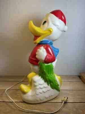 Vintage Empire Disney Donald Duck With Christmas Tree Lighted Blow Mold 15