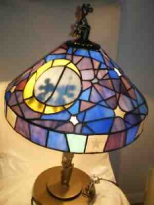 RARE Mickey & Minnie Limited Edition Tiffany Style Stained Glass Lamp Disney