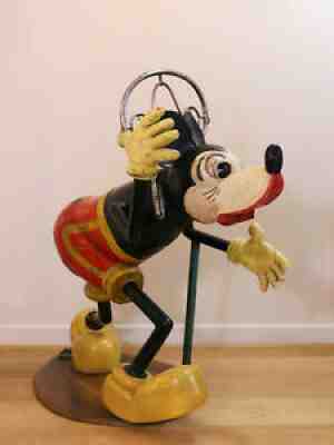 MICKEY MOUSE WALT DISNEY RARE VINTAGE WOOD FIGURE FOR CAROUSEL OF 1930