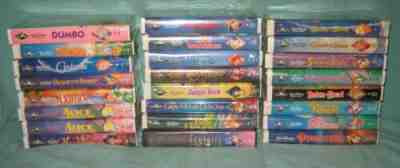 NEW SEALED ¤ COMPLETE SET_25 DISNEY BLACK DIAMOND VHS_LITTLE MERMAID CINDERELLA 