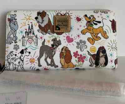 Disney Dooney & Bourke Dogs Sketch Wallet PERFECT PLACEMENT NWT