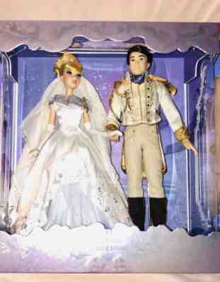 Disney Limited Edition Cinderella and Prince Charming Wedding Platinum Doll Set