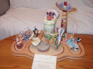 WDCC Disney Indian Campground Fireside Celebration Peter Pan Box & COA Signed