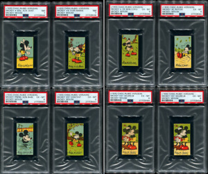 1930 CHOCOLATERIE RUBIS MICKEY MOUSE PARTIAL SET 15 CARDS INCLUDES PSA 6 & PSA 7