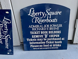 ORIGINAL LIBERTY SQUARE RIVERBOATS sign WALT DISNEY WORLD used  prop c 1976