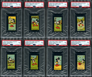 1930 CHOCOLATERIE RUBIS MICKEY MOUSE PARTIAL SET #5 ON REGISTRY PSA 6, 7, PSA 8