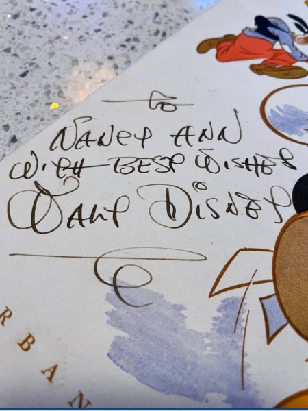 New Listing Walt Disney AUTOGRAPH Signature MICKEY MOUSE! COA included!~ PROP Menu