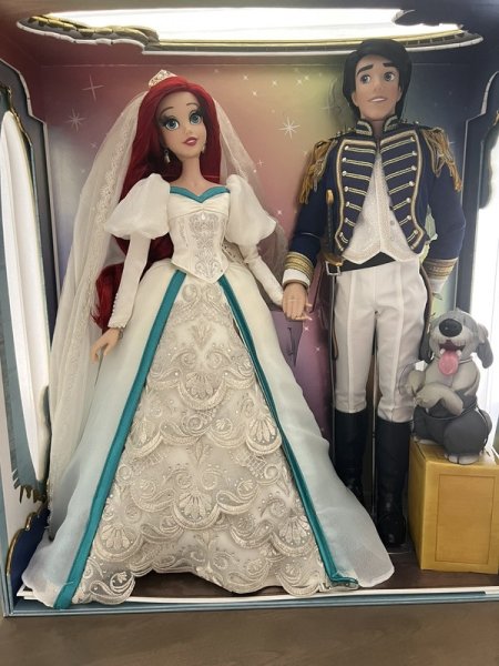 Disney Limited Edition Doll Platinum Little Mermaid Ariel Eric Wedding 17" NIB