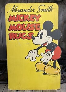 ULTRA RARE 50s Mickey Mouse Disney Enterprises Alexander Smith Rugs Display Sign