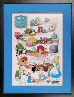 Disney Alice in Wonderland Framed popular Pin Print Set