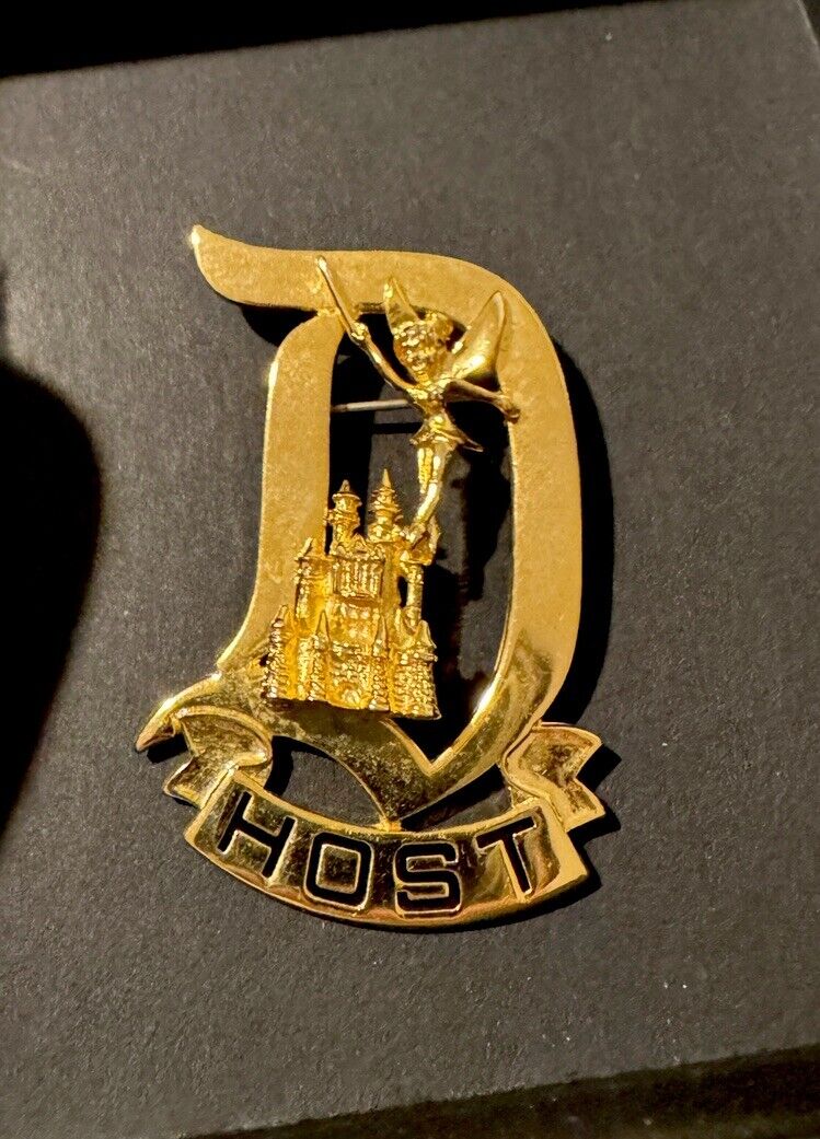Disneyland Cast Member Host Badge Pin Guest Relations Guide Tinker bell Disney