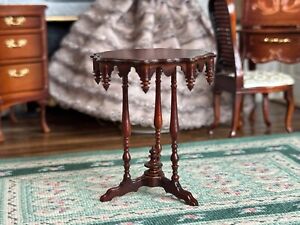 Vintage Miniature Dollhouse Artisan FERD SOBOL Lady Mary Table Mahogany 1:12