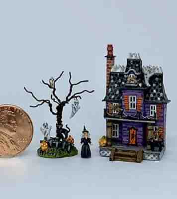 OOAK Miniature Dollhouse Halloween Mansion Putz House H. Allen