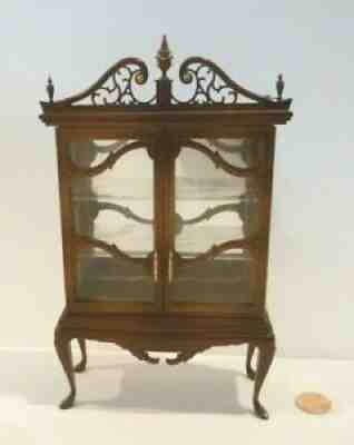 FERD SOBOL DOLLHOUSE MINIATURE CHINA CABINET EXQUISITE PIECE SIGNED & DATED '95
