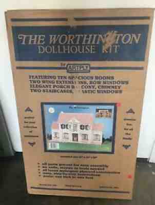 Vintage Artply 1982 The Worthington Wood Dollhouse Kit No.136 Sealed NOS