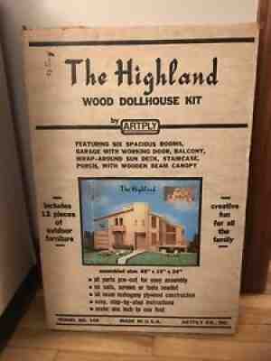 Vintage Rare and Sealed Artply The Highland MCM Dollhouse Kit Never Opened!