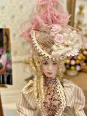 Mystery Artisan Miniature Dollhouse Porcelain Victorian Lady Mother Blonde Doll